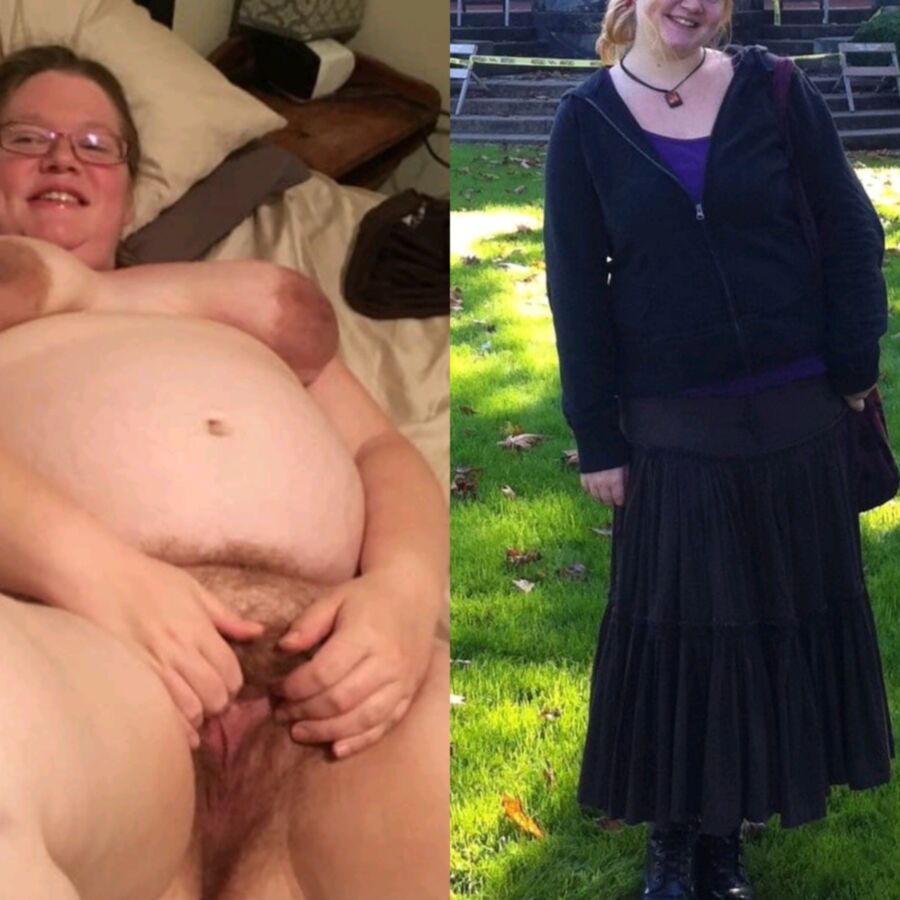 BBW Wife Sarah dressed and undressed for you 1 of 10 pics