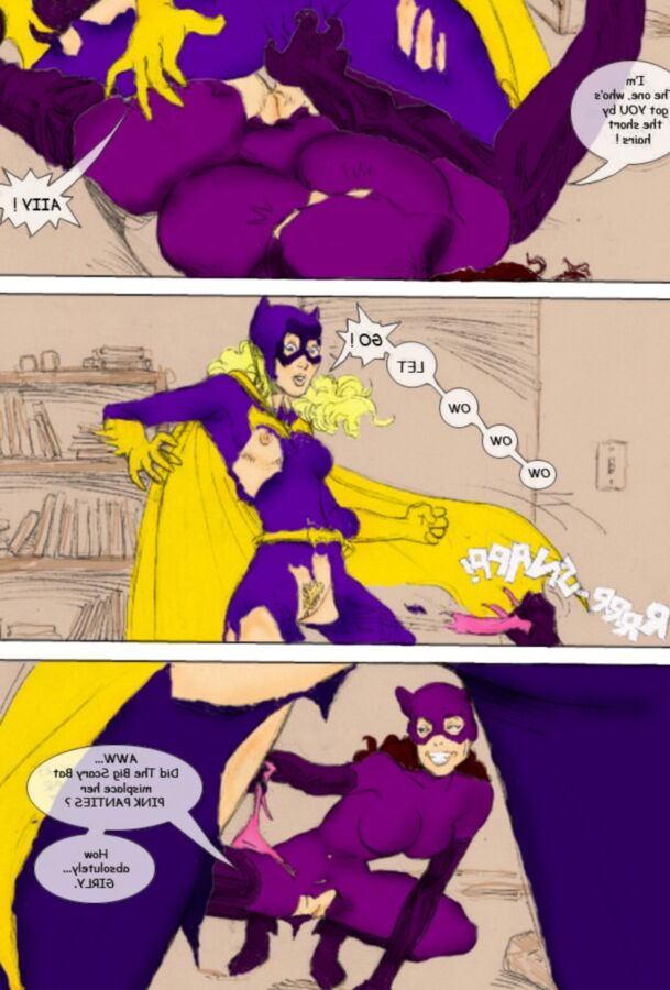 Batgirl vs Catwoman (Cartoon catfight) 4 of 8 pics