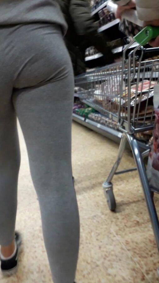 Young Cocktease in tight grey leggings,amazing firm arse 8 of 13 pics