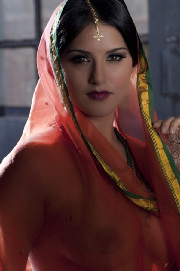 Sunny Leone- Busty Indian Celeb Poses Naked in Transparent Saree 5 of 16 pics