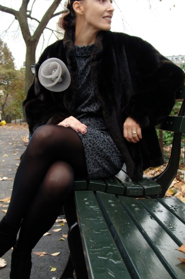 Show Her Off - Boring Wife in Black Opaque Tights 16 of 18 pics