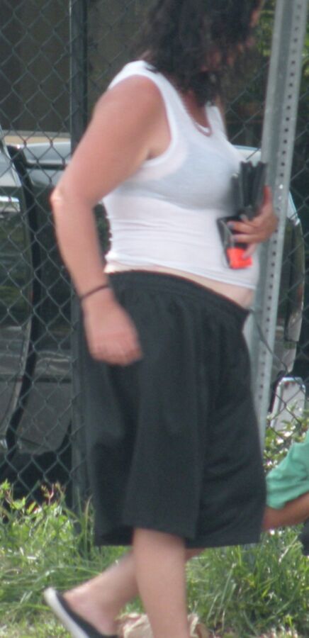 Chunky street girl with PEEK-A-BOO Belly nice thick bbw cutie 6 of 7 pics