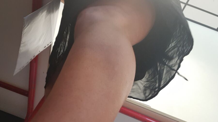 Ugly chubby mature and her black panty (upskirt) 11 of 21 pics