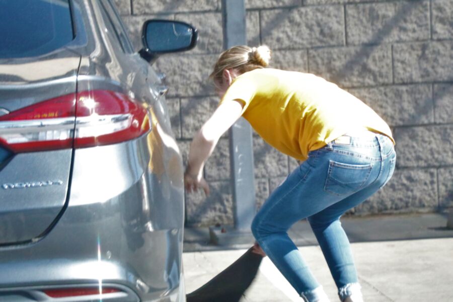 Milf Washing Car w/ Bend over and Downblouse 2 of 10 pics