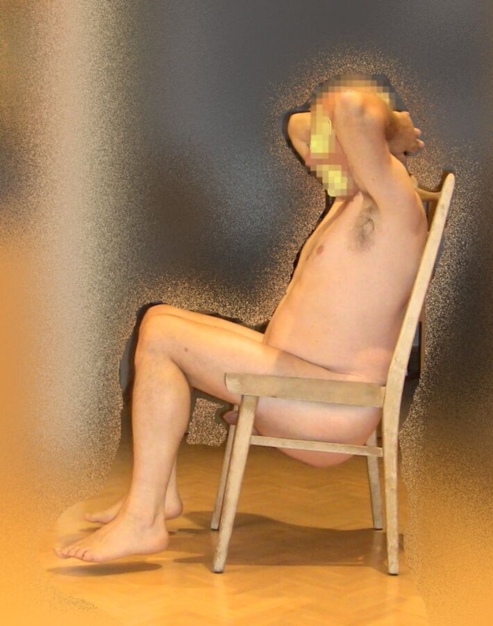 naked on the chair without seat 6 of 6 pics