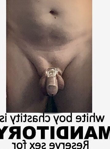 White Boy in chastity  18 of 18 pics