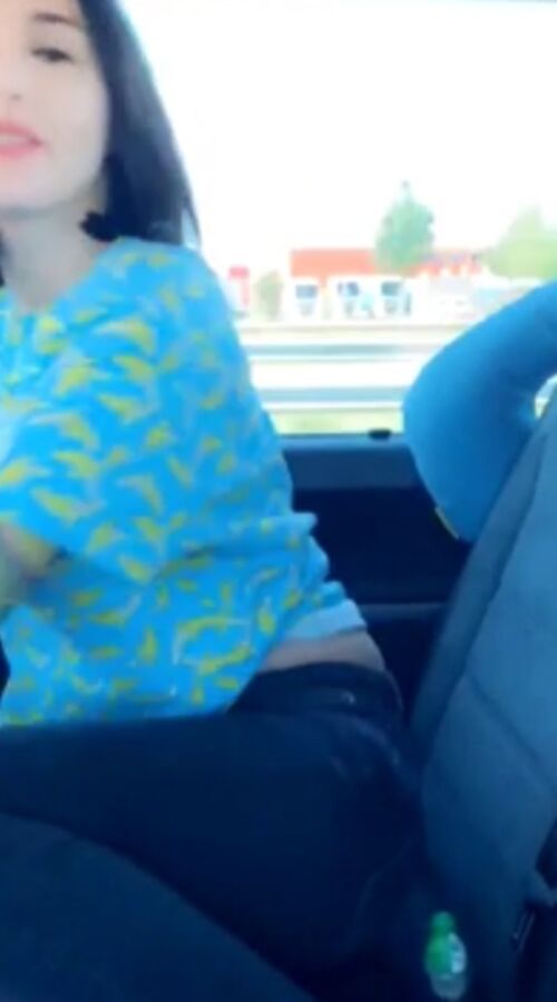 daughter flashing breasts and ass in a full minivan 8 of 16 pics