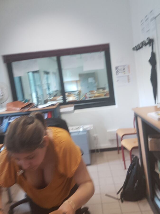 Teen arab coworker and her cleavage (candid) 4 of 12 pics