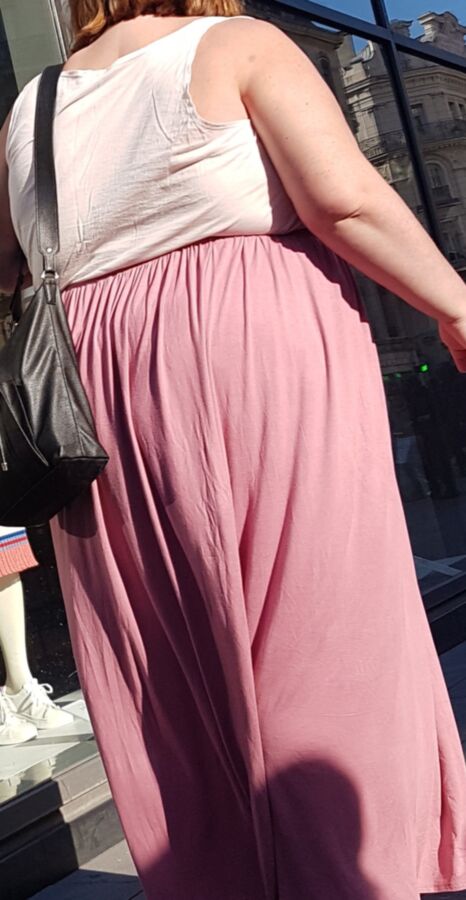 VTL - Obese Mature with pink skirt (candid) 7 of 37 pics