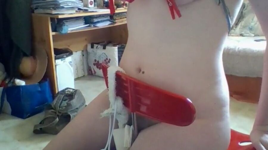 abducted wife has her nipples clamped while riding a long dildo  10 of 22 pics