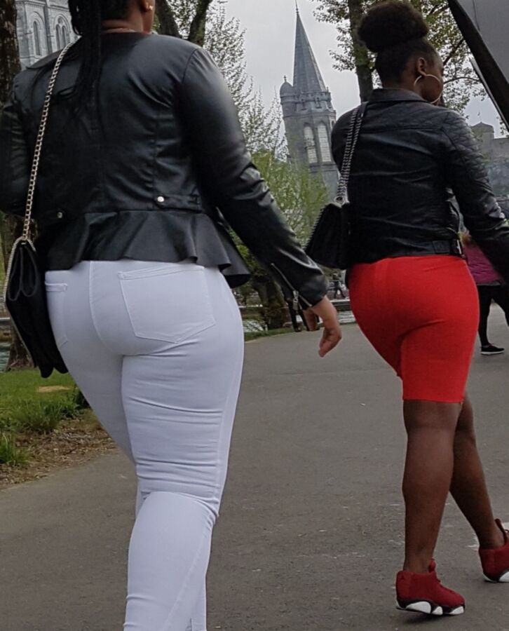 Nice duo of black milfs with VPL (candid) 1 of 22 pics