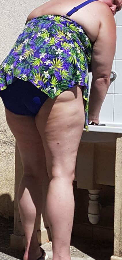 Two Matures butt in swimwear at campground (candid) 16 of 24 pics