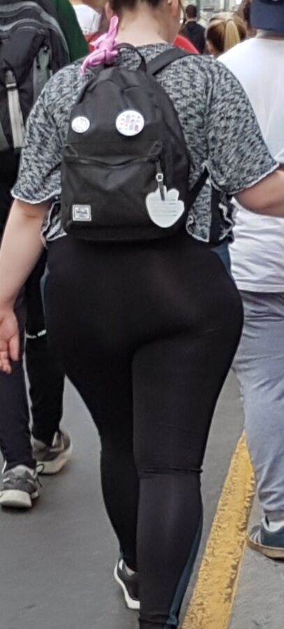 Hot chubby with see trough legging (candid) 16 of 21 pics