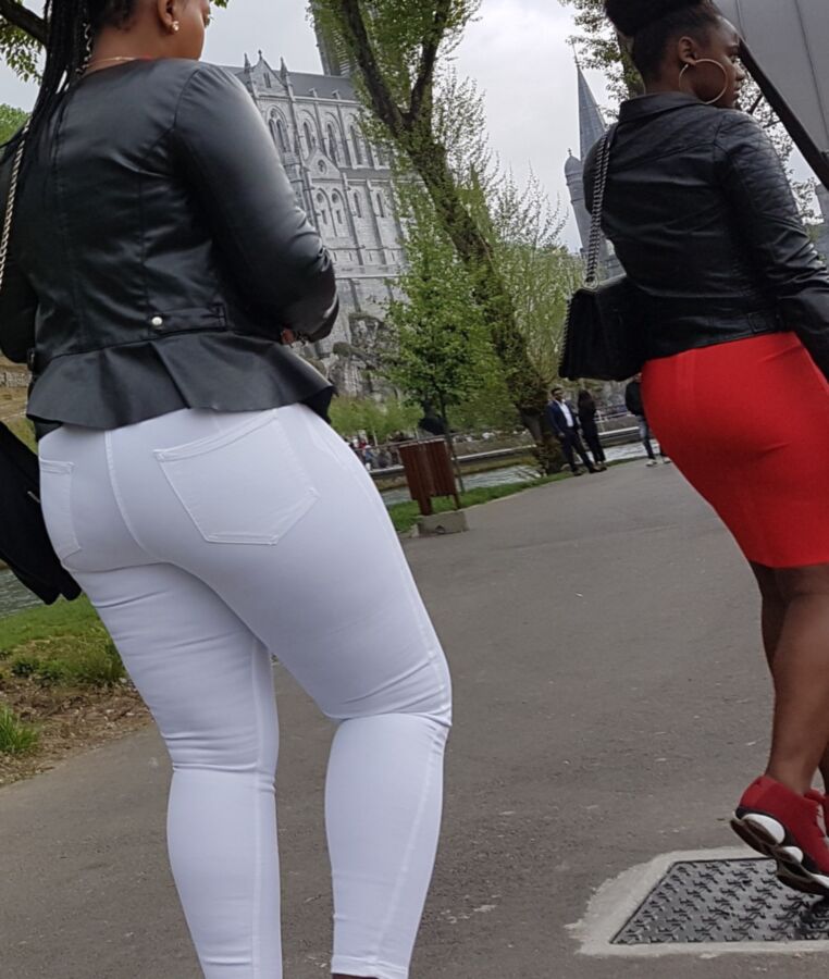 Nice duo of black milfs with VPL (candid) 5 of 22 pics