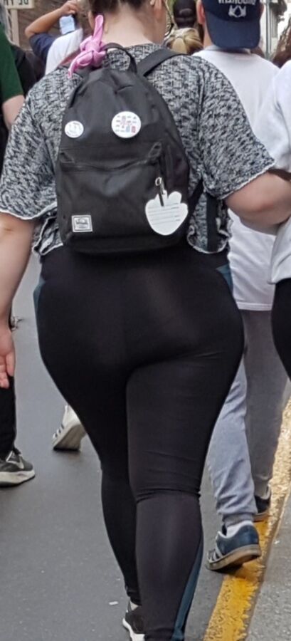 Hot chubby with see trough legging (candid) 18 of 21 pics