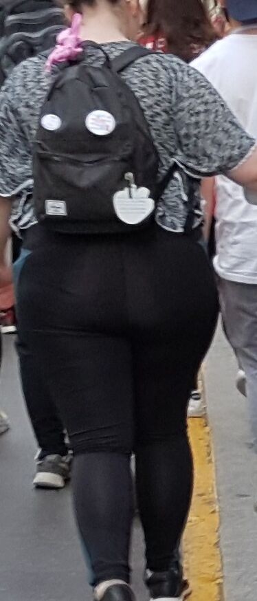 Hot chubby with see trough legging (candid) 14 of 21 pics