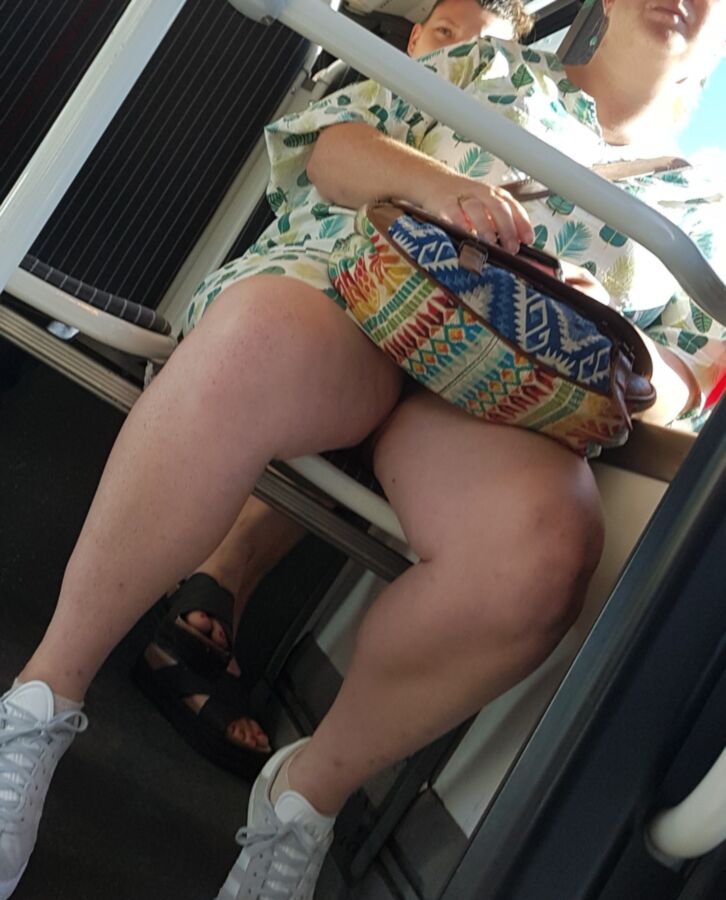 Candid upskirt on the bus
