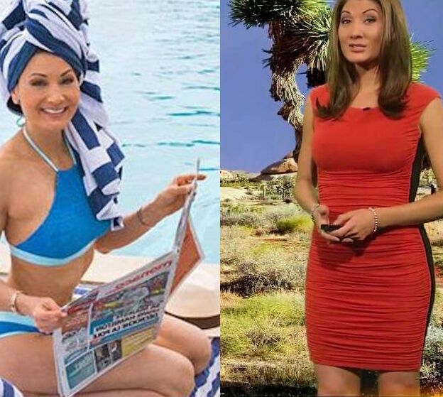 Liberte Chan KTLA Weather Dress Vs Bikini Jerk Challenge 7 of 25 pics