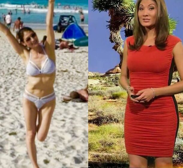 Liberte Chan KTLA Weather Dress Vs Bikini Jerk Challenge 6 of 25 pics