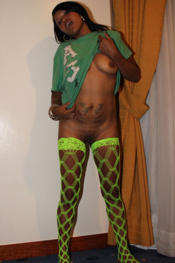 Black Lush Green Stockings 12 of 25 pics