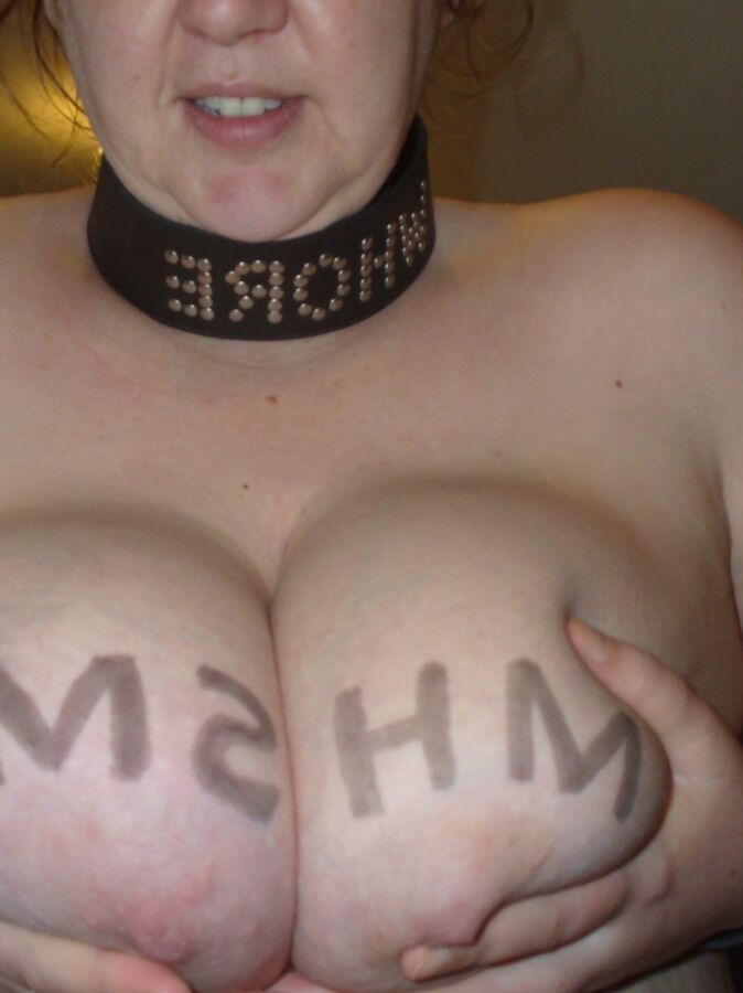 my slave worthless wearing my brand fully naked as I prefer her 21 of 21 pics