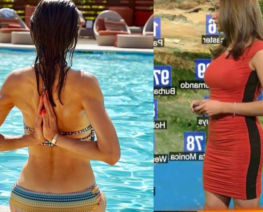 Liberte Chan KTLA Weather Dress Vs Bikini Jerk Challenge 13 of 25 pics