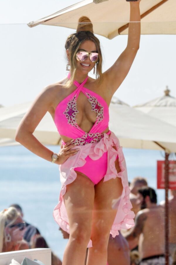 Charlotte Dawson- Busty English Celeb Parties in a Pink Swimsuit 9 of 46 pics