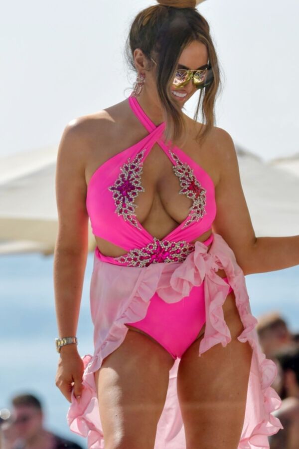 Charlotte Dawson- Busty English Celeb Parties in a Pink Swimsuit 4 of 46 pics