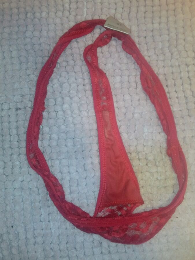 Her new red lase thong 2 of 5 pics