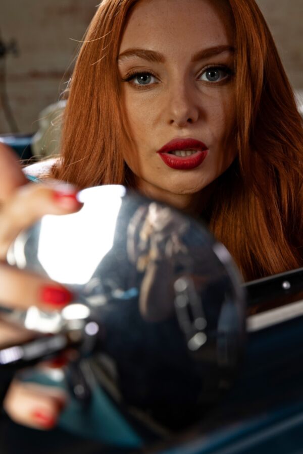 Red haired Lacy Lennon enjoys interracial sex in a car. 16 of 107 pics