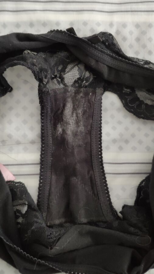 More of her used underwear with stains and one pic of her 14 of 16 pics