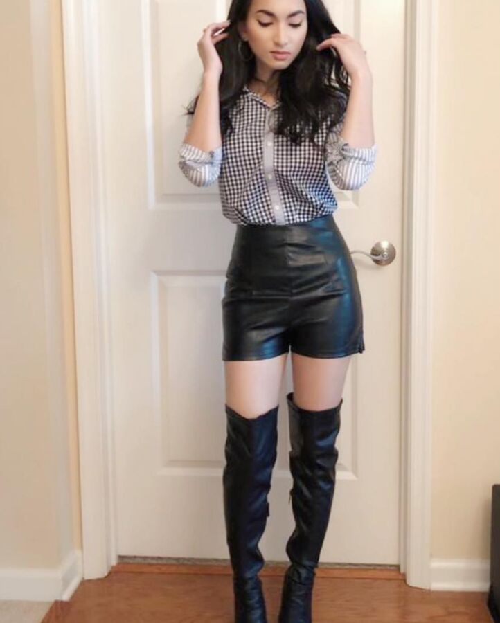 otk boots and leather skirt 8 of 41 pics