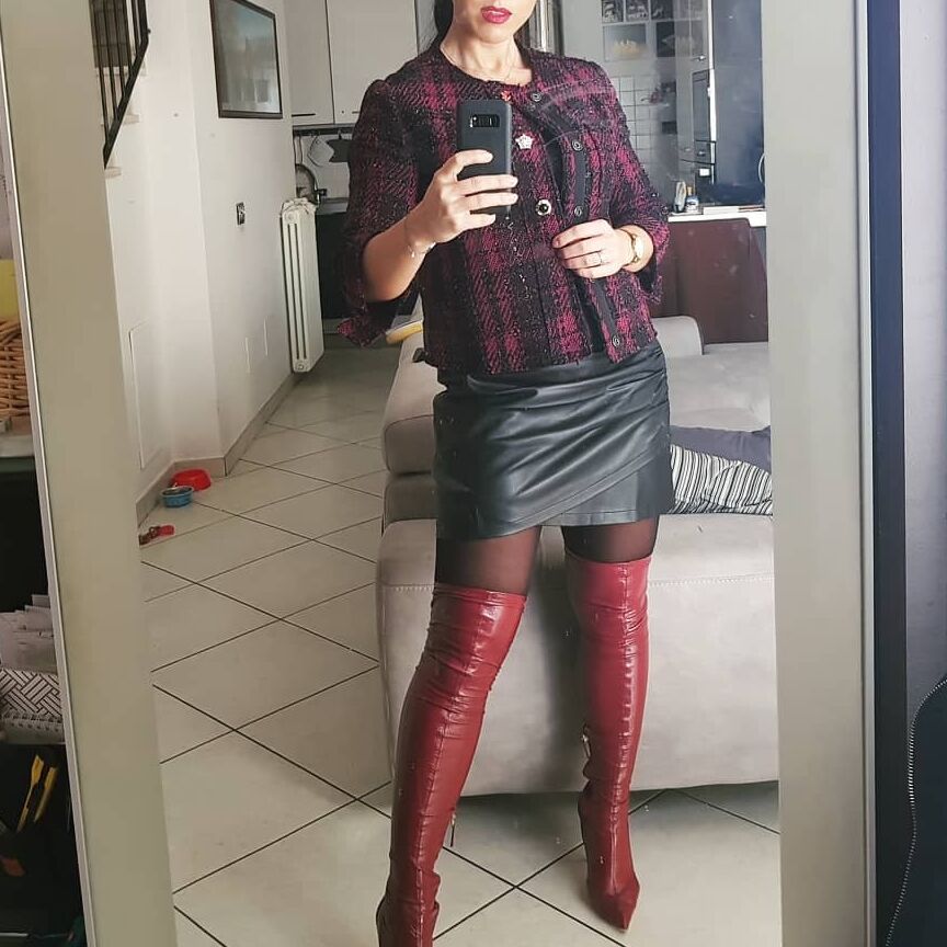 otk boots and leather skirt 15 of 41 pics