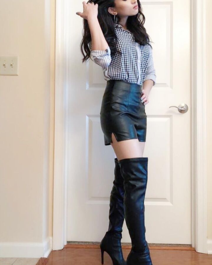 otk boots and leather skirt 22 of 41 pics