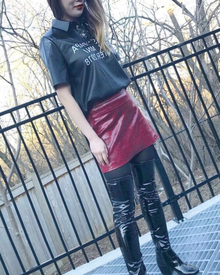 otk boots and leather skirt 1 of 41 pics