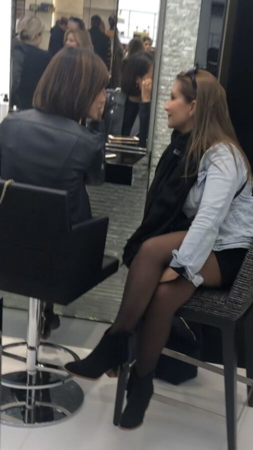 Candid nylon and ankle boots 6 of 8 pics