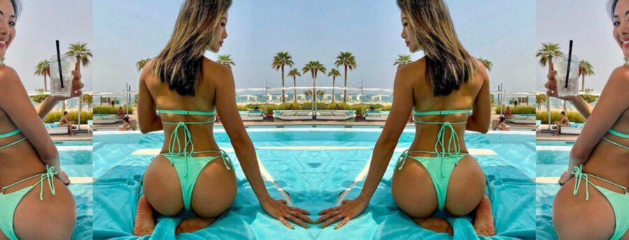 Sammi GLX Green Thong Bikini For Masterbational Use Only 12 of 40 pics