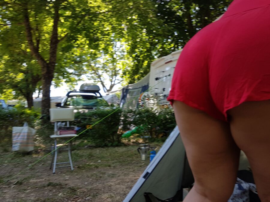 Maria shows her ass and VPL to the campground (candid) 13 of 30 pics