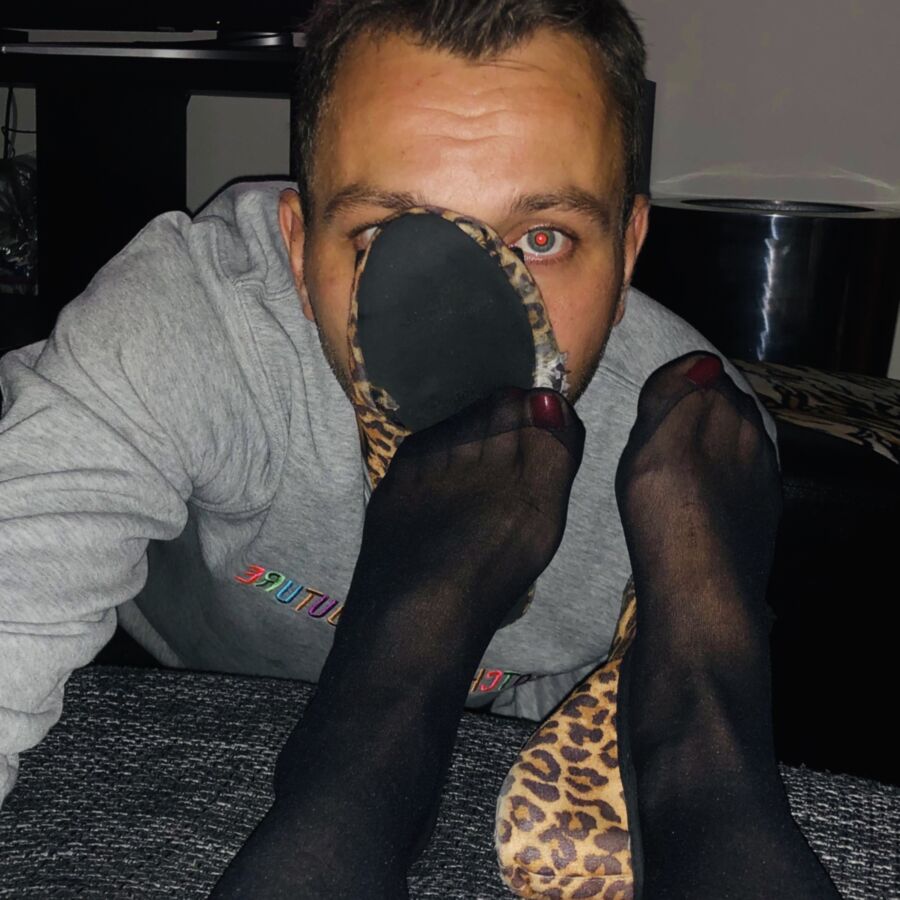 Brother smell my stinky flats nylon feet 2 of 9 pics