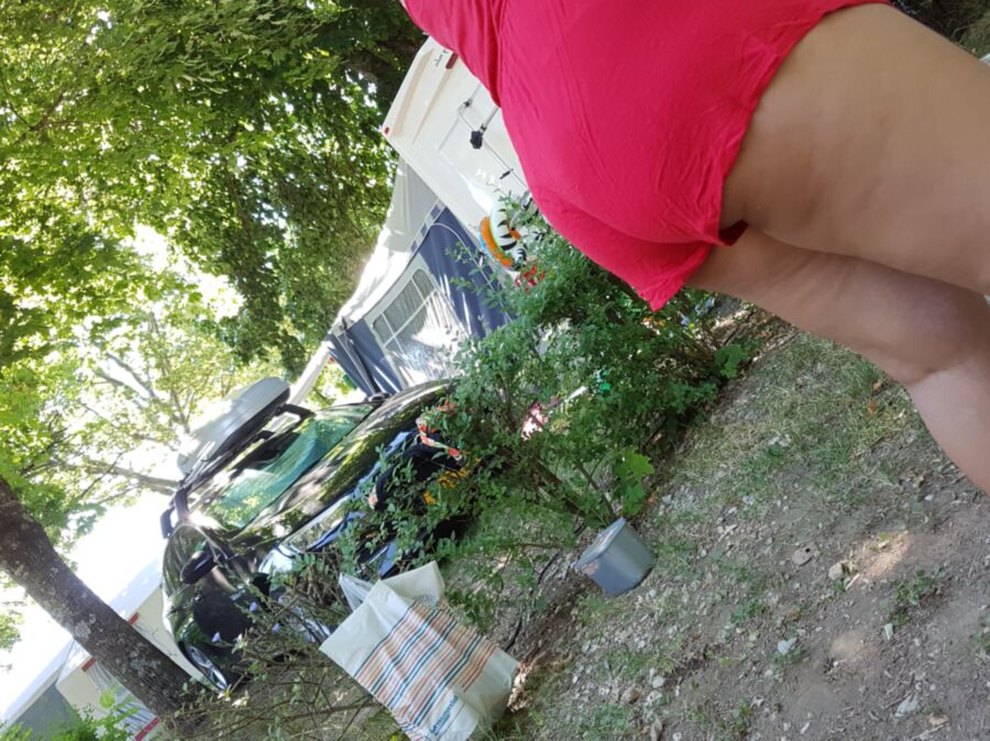 Maria shows her ass and VPL to the campground (candid) 6 of 30 pics