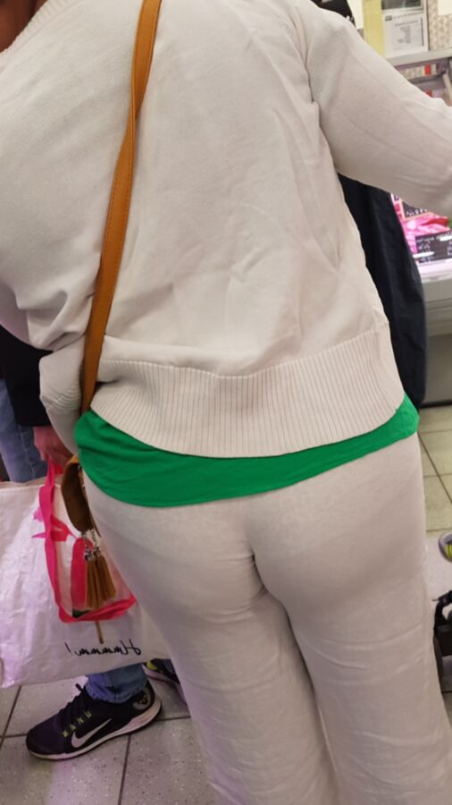 Nice hot mom white panty white pants see trough (candid) 5 of 24 pics