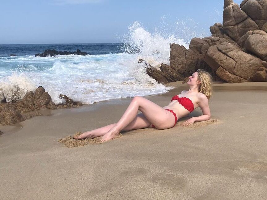   Beach baby Elle Fanning ready for your cum 9 of 10 pics