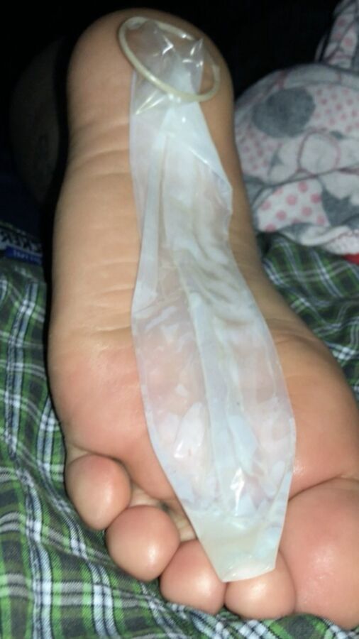 Strangers Used Condoms on Gfs feet 1 of 8 pics