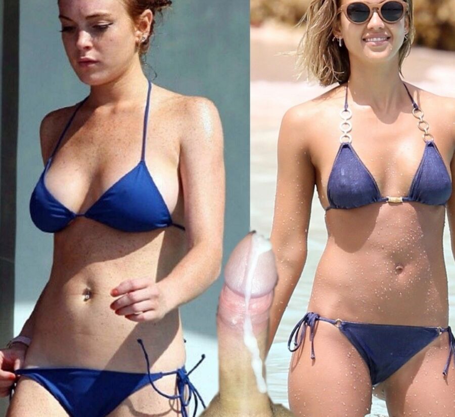 CELEBRITY BIKINI CHOICE - WHICH ONE GETS THE CUM 14 of 28 pics