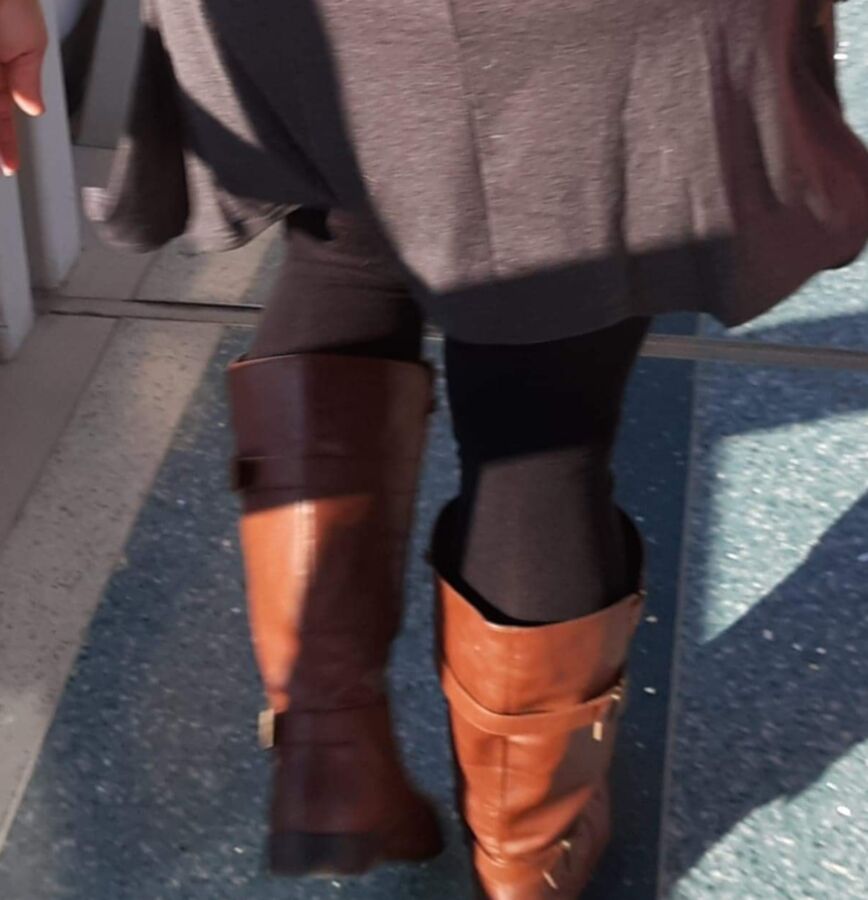 My Wife In Boots And Leggings Candid, For Your Comments 7 of 36 pics