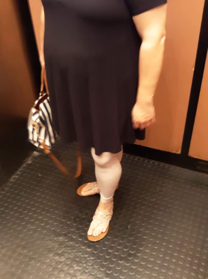 Wife In Dress,Leggings And Sandals For Comment 6 of 8 pics