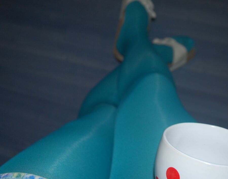 In my fav blue tights at work 16 of 33 pics