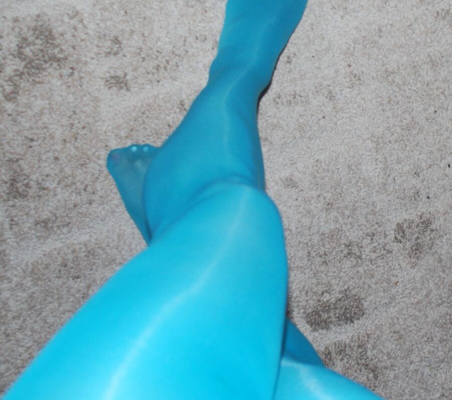 In my fav blue tights at work 6 of 33 pics