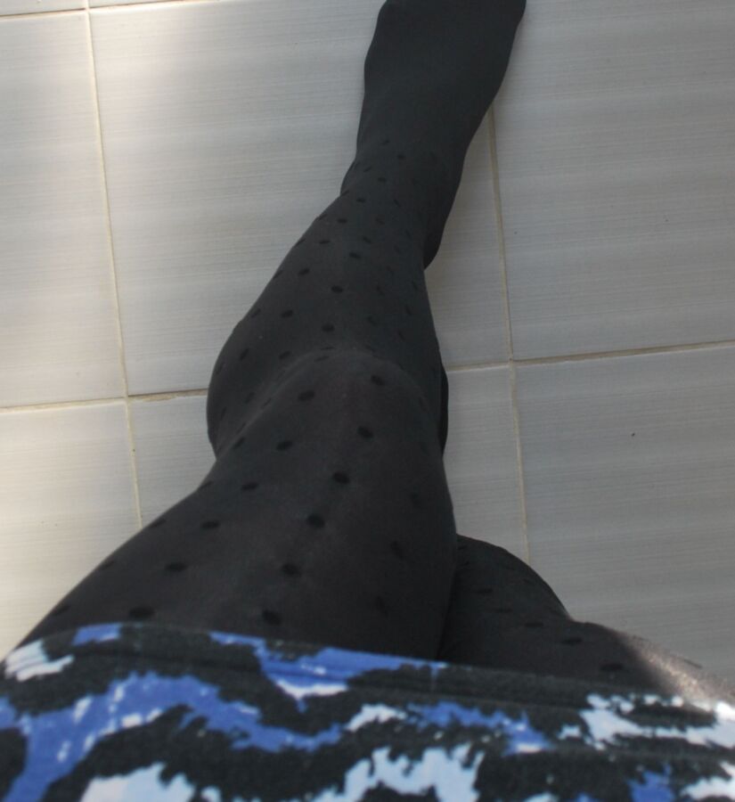 New black opaque tights for winter 10 of 16 pics