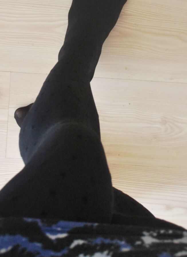 New black opaque tights for winter 2 of 16 pics
